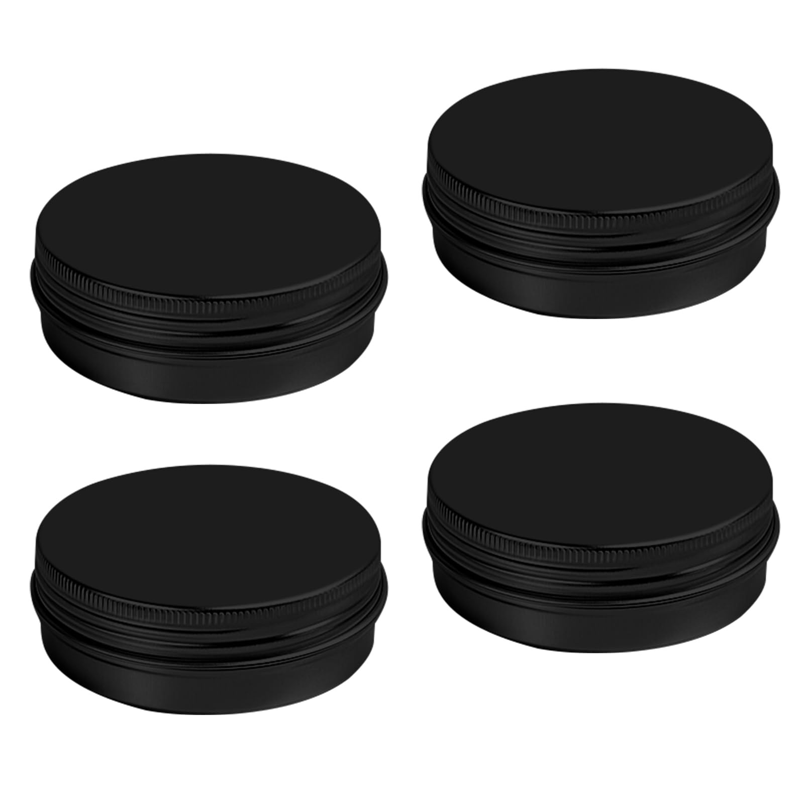 4 Pack 2oz Metal Round Tins Aluminum Cans with Screw Lids for Lip Balm Spices