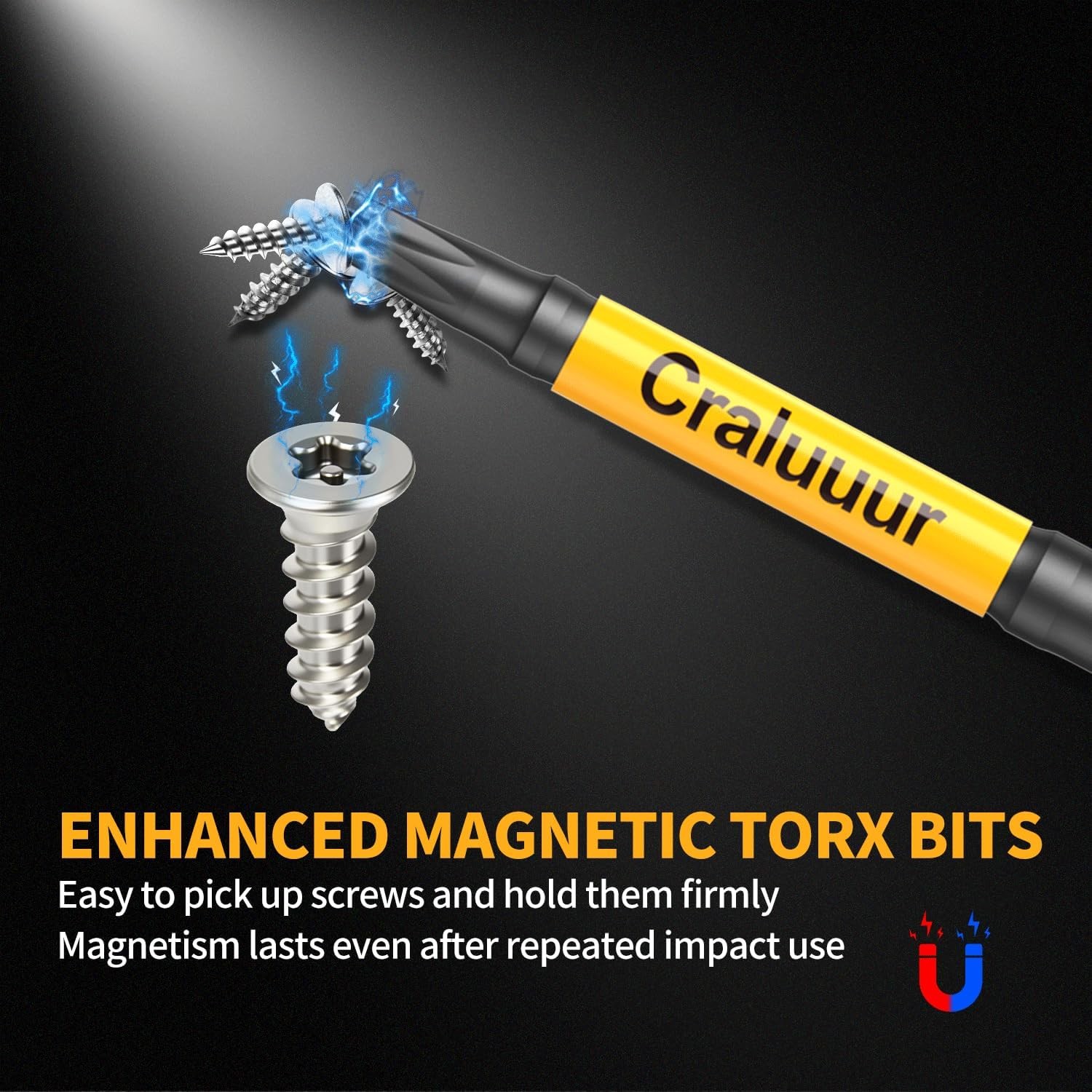 14PCS Impact Long Torx Bit Set 6 Inch T7–T40 Tamper Proof Star Bits Set Magnetic