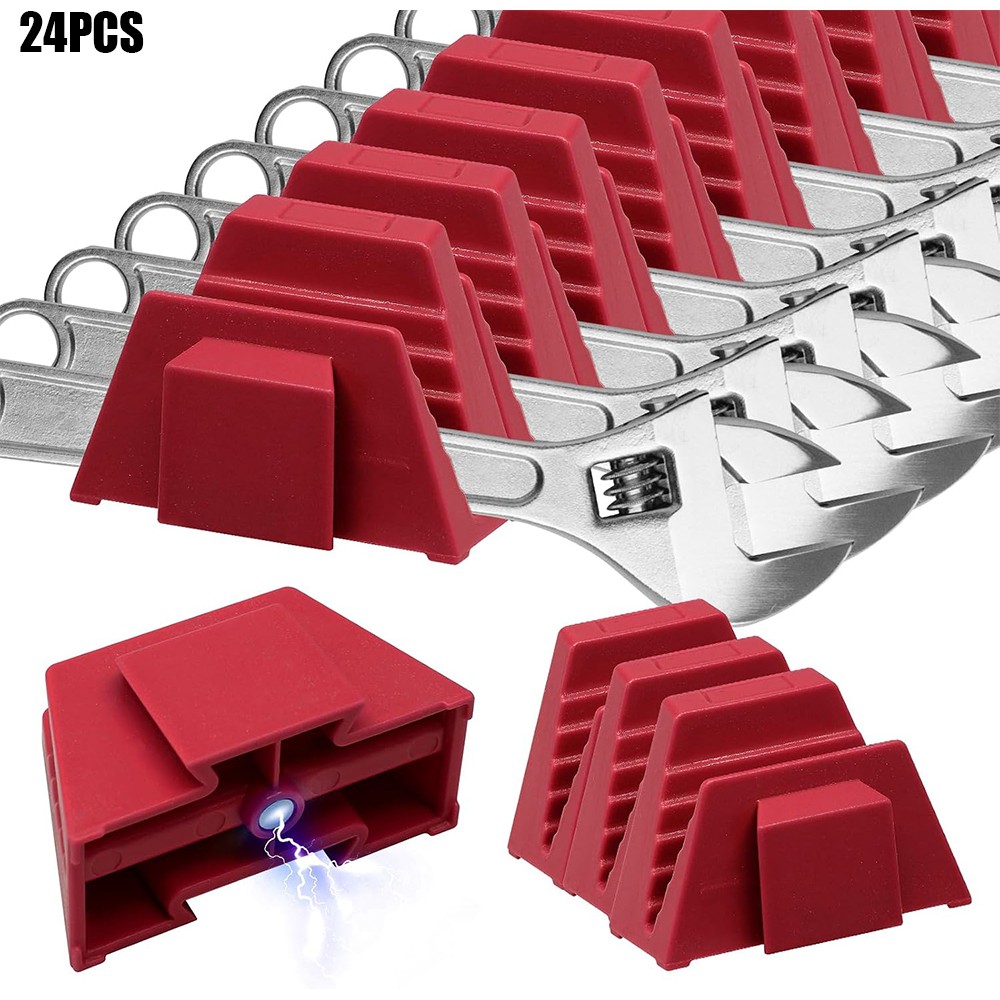 24x Magnetic Wrench Organizer Rack for Tool Drawer Heavy Duty Holder Storage Set