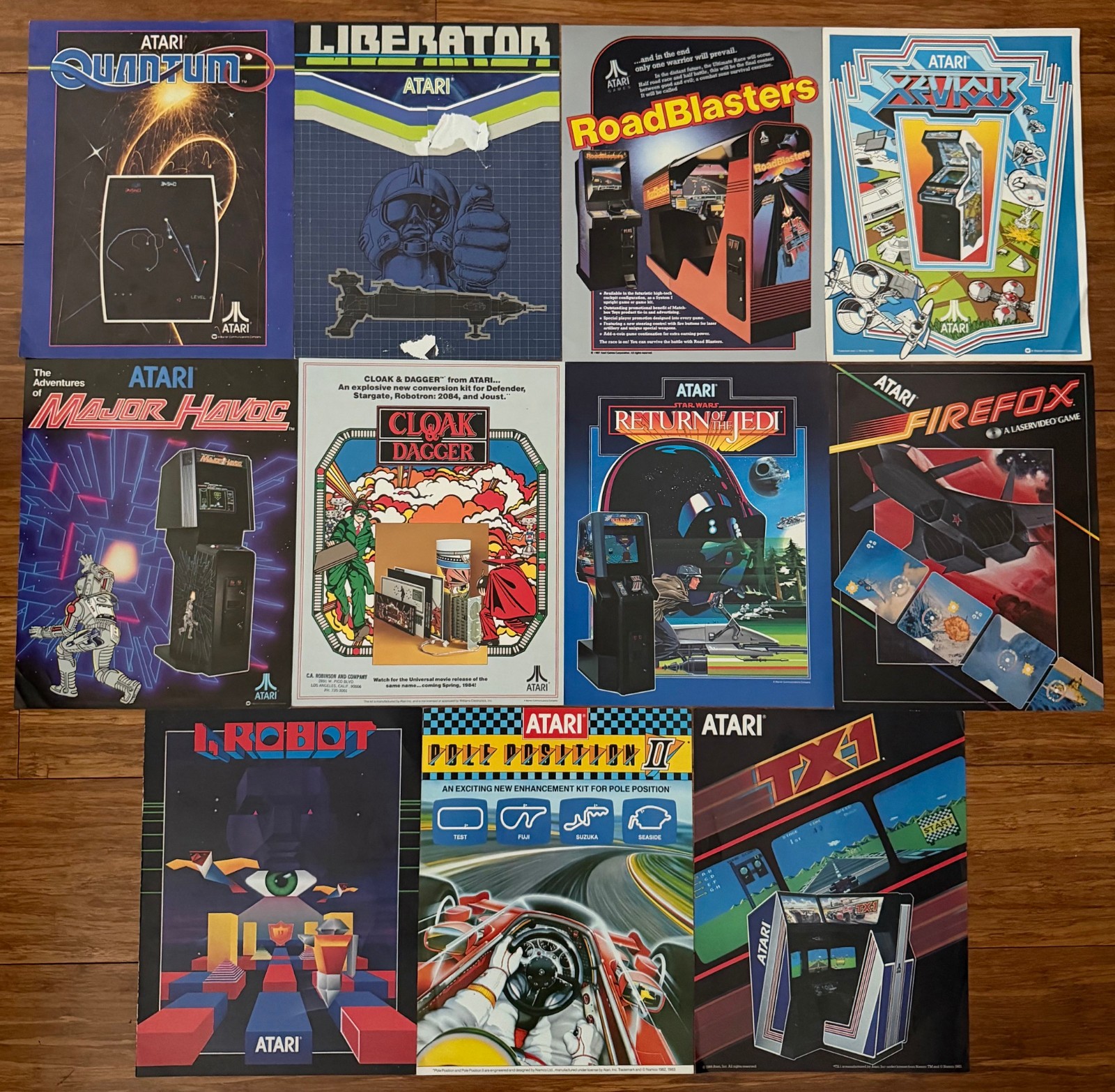 Vintage 1980's Atari Arcade Promotional Sales Flyer Lot of 11