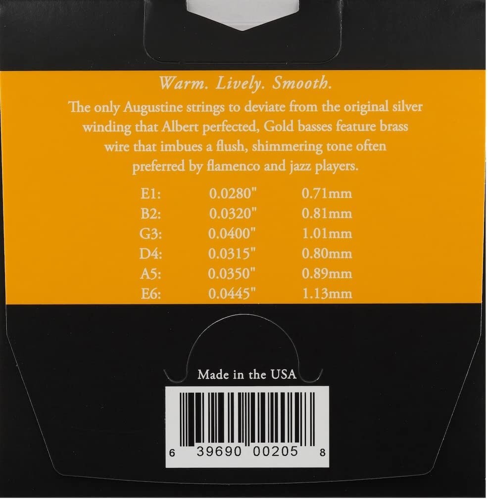 Augustine Gold Medium Tension, Classical Guitar Strings