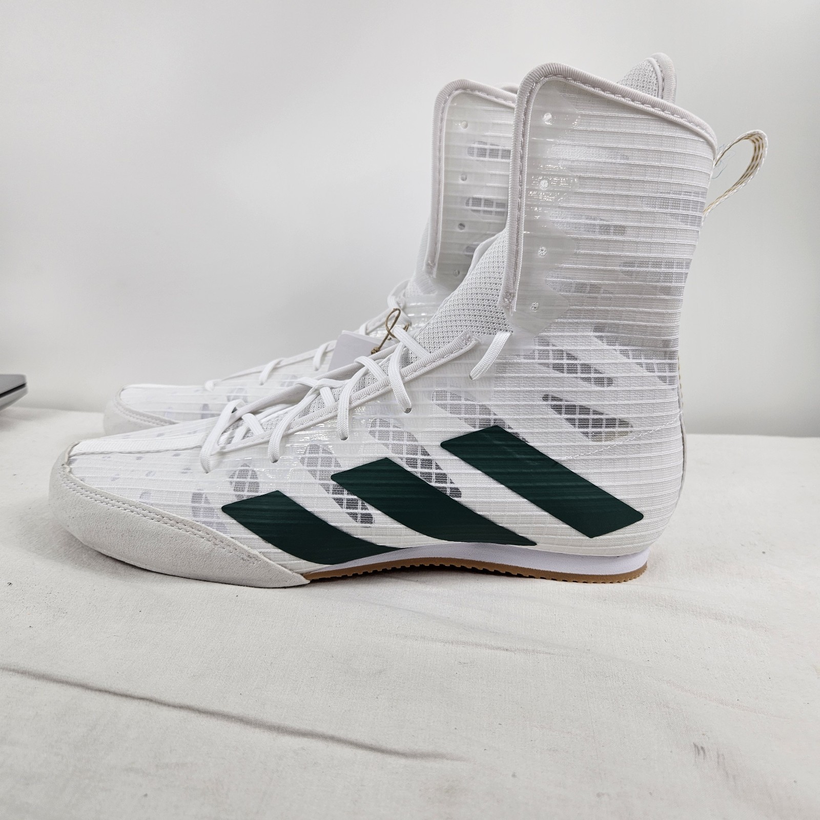 Men's Size 7 adidas Box Hog 4 Cloud White Collegiate Green Core Black IH2731