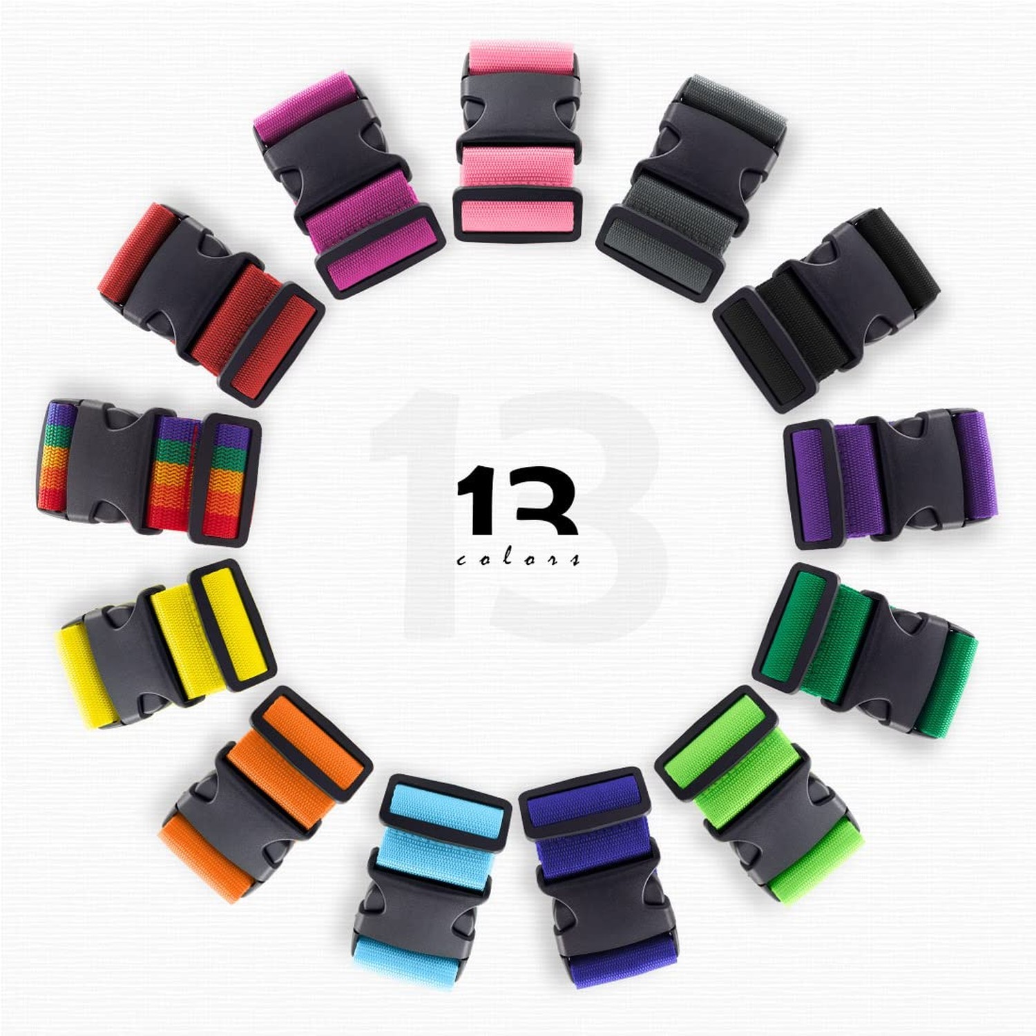 4pcs 74″×2″Luggage Straps for Suitcases,Adjustable Suitcase Str
