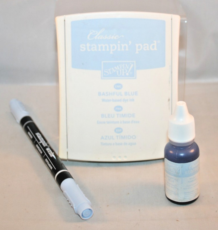 Stampin' Up! BASHFUL BLUE Classic Ink Pad REFILL Bottle Stampin' WRITE