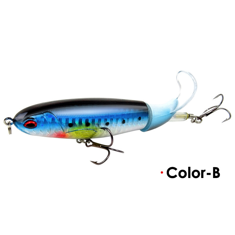 Whopper Plopper Topwater Floating Fishing Lures Rotating Tail for Bass Pike🐟B