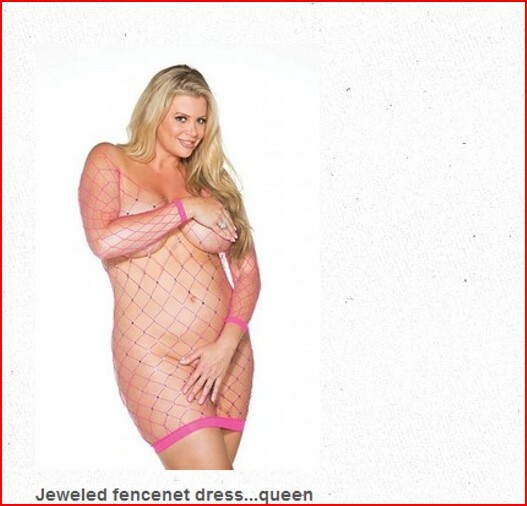 H.O.T. Sexy LARGE NET JEWELED CHEMISE DRESS Plus Size Hot Pink