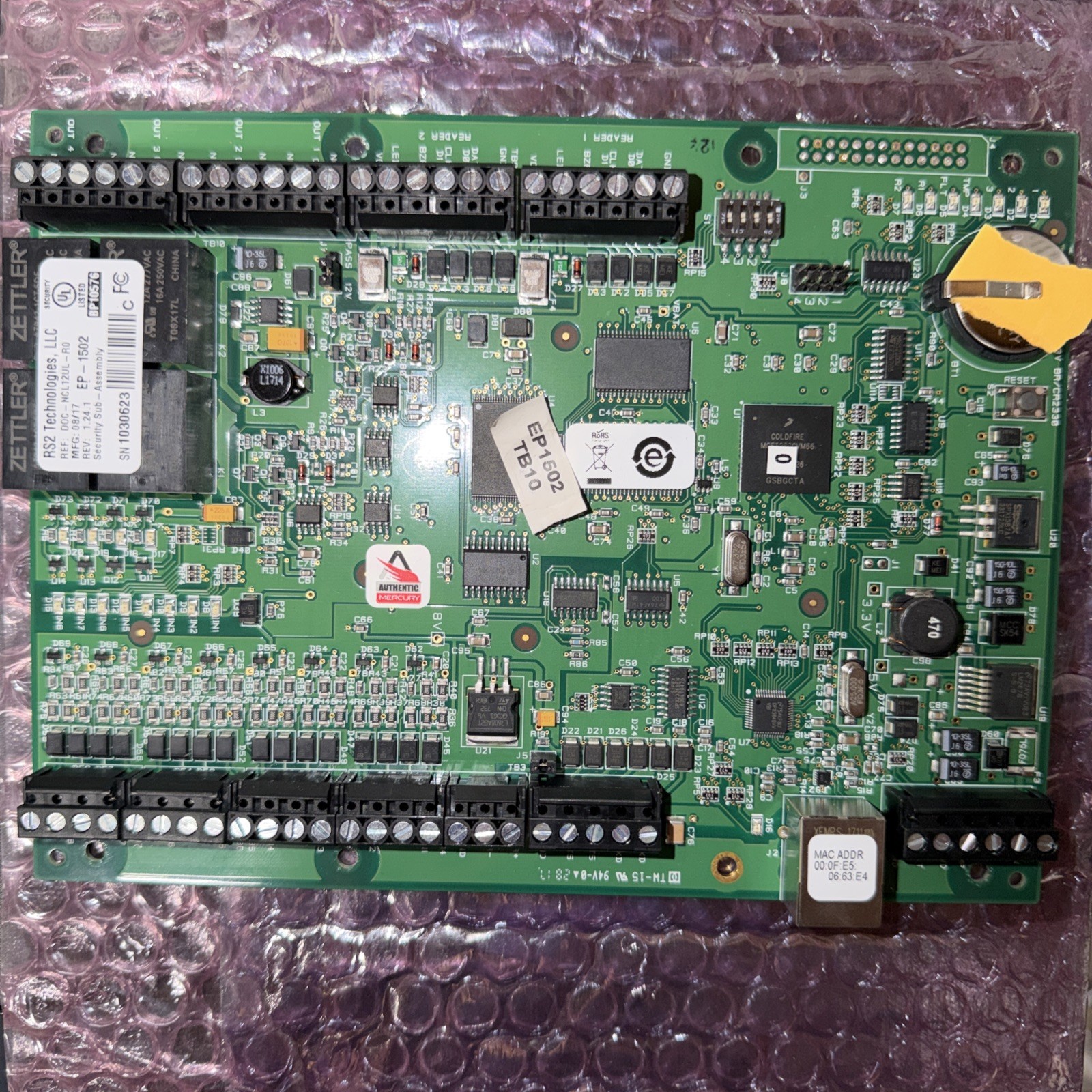 RS2 Tech MERCURY EP1502 Intelligent Dual Reader Controller Board - Working/Used