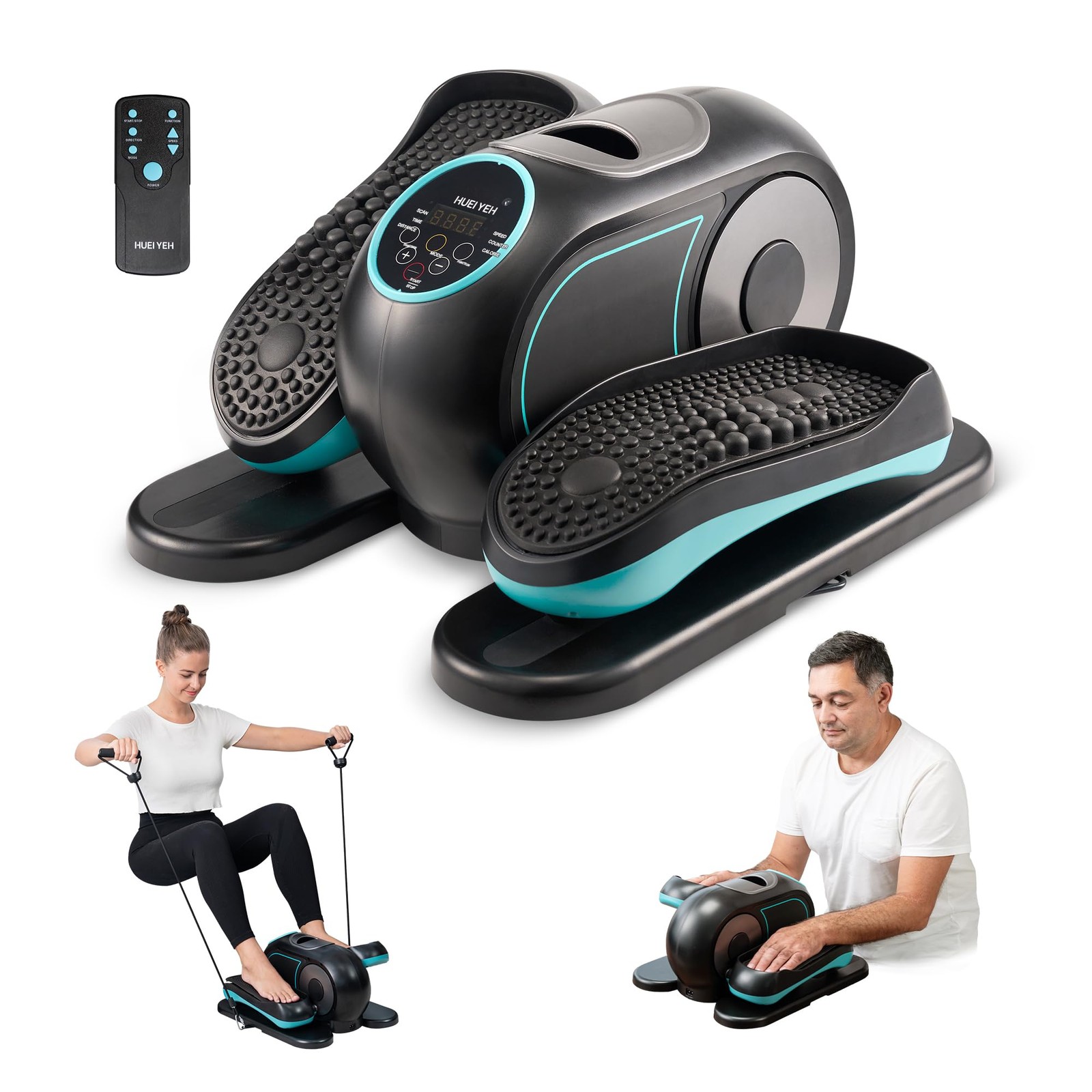 Under Desk Elliptical Machine for Senior, Electric Seated Pedal Exerciser wit...