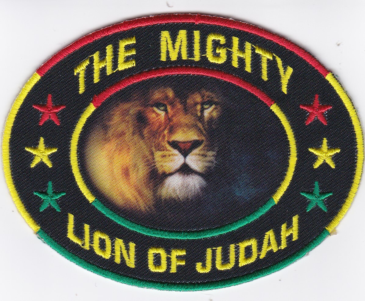 THE MIGHTY LION OF JUDAH 3x4 SEW/IRON PATCH PANTHER TIGER REGGAE MARLEY AFRICA