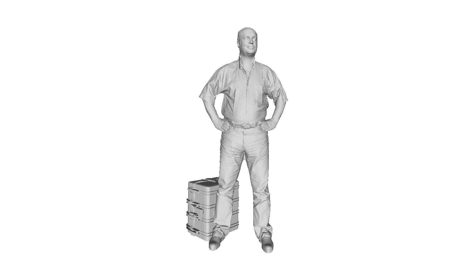 Printle TS Homme 992S--Man with Luggage Suitcase Figure for Dioramas Train Sets