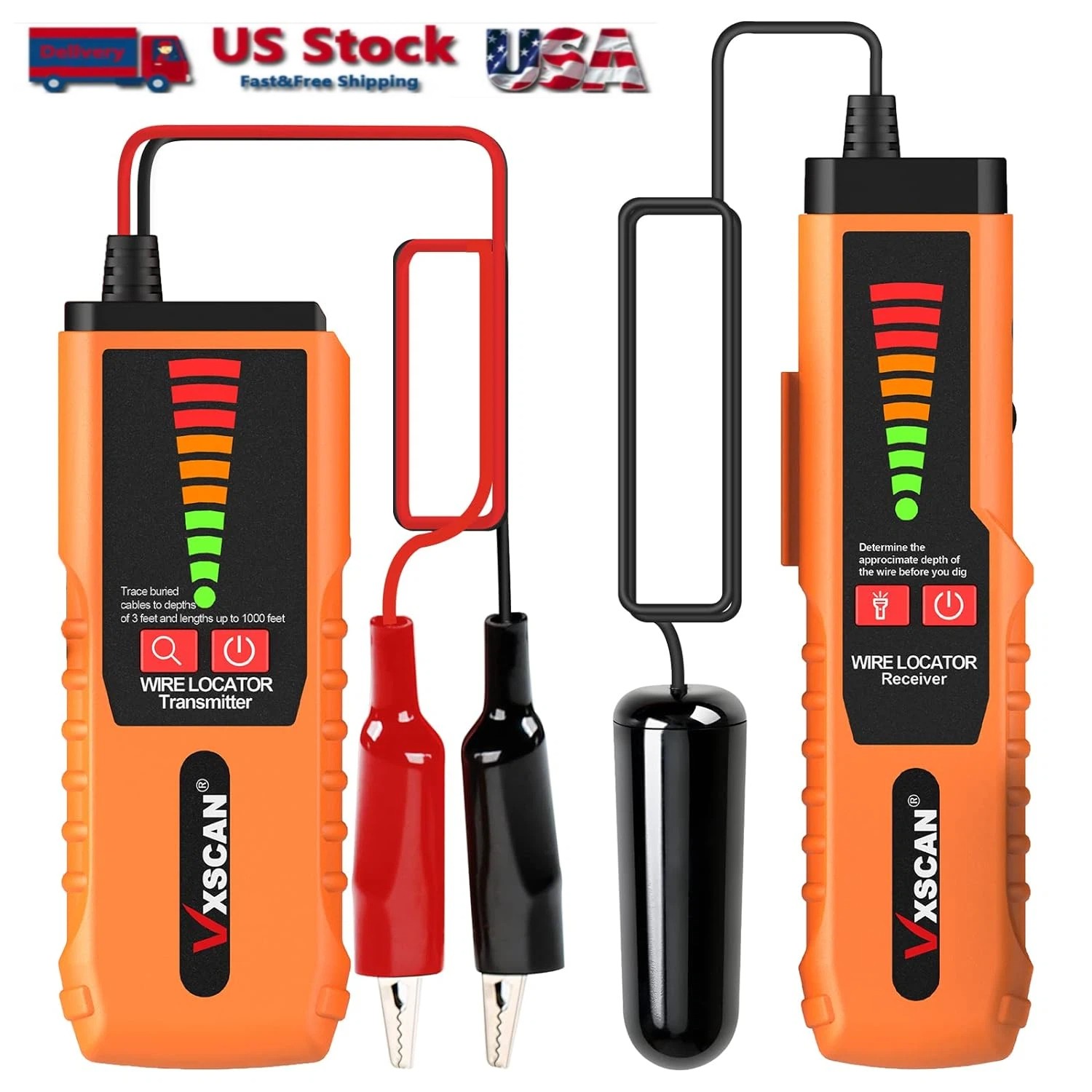 VXSCAN F04 Underground Cable Locator,Wire Tracer with Earphone,Cable Tester Tool