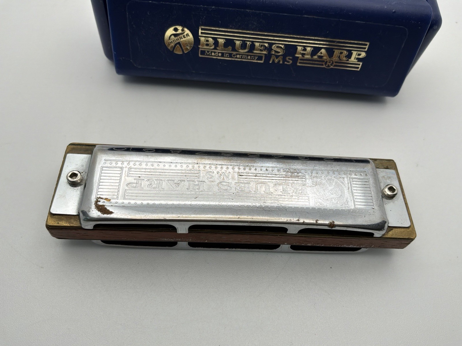 Hohner Blues Harp MS 532/20 Key D Diatonic Harmonica Germany w/ Case & Manual