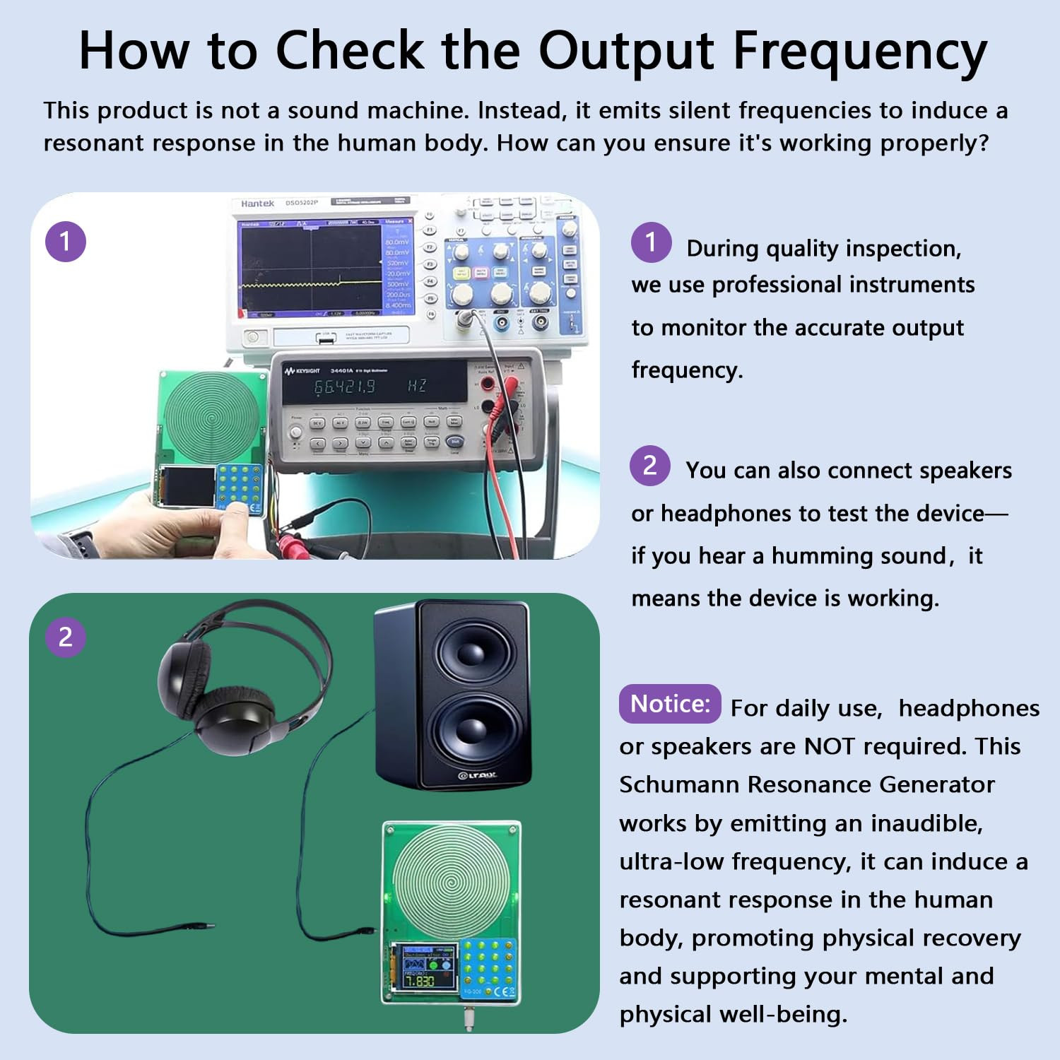 Schumann Resonance Generator USB-C Powered, 7.83Hz Ultra Low-Frequency Generator