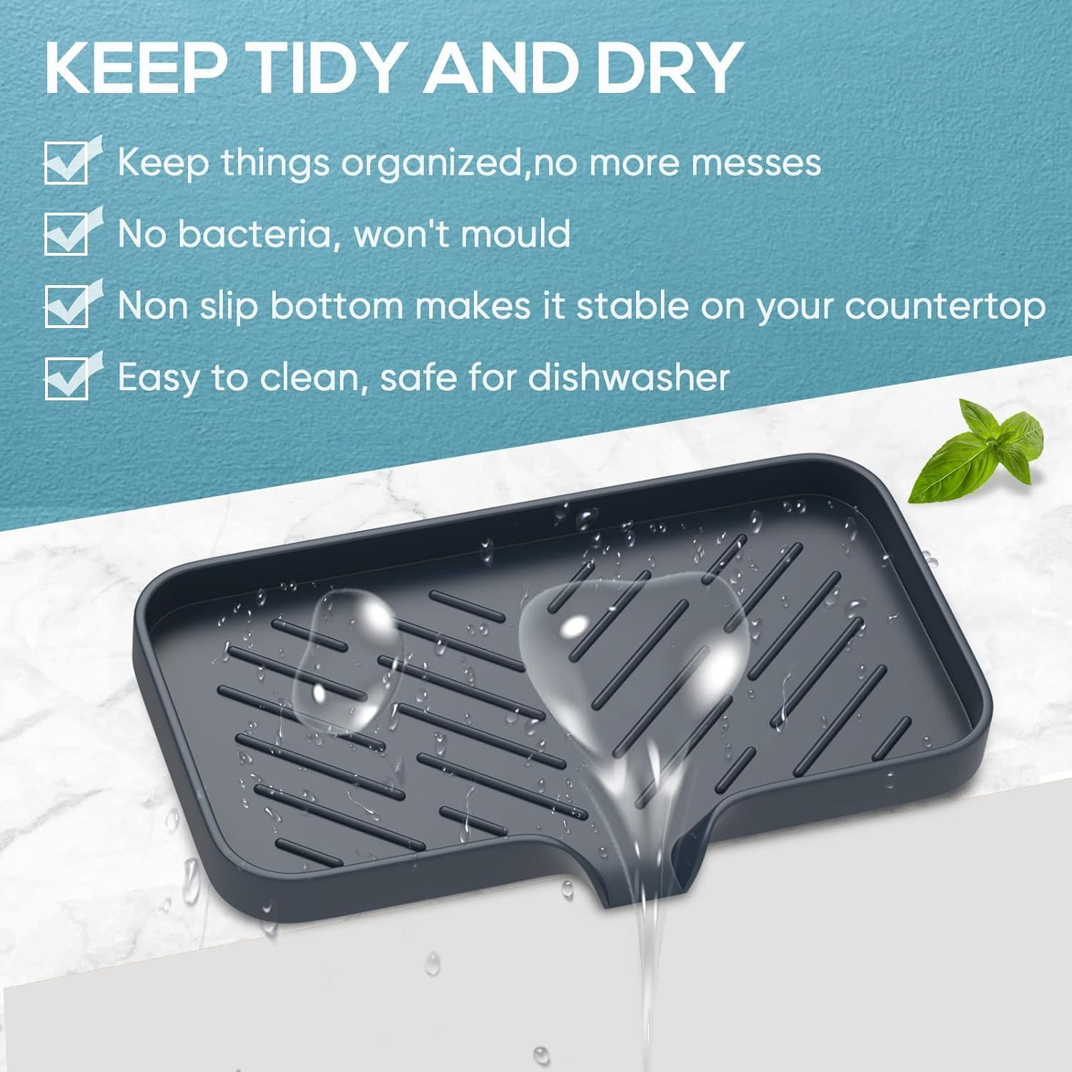 Kitchen Soap Tray,Kitchen Sink Tray Sponge Holder Trbk