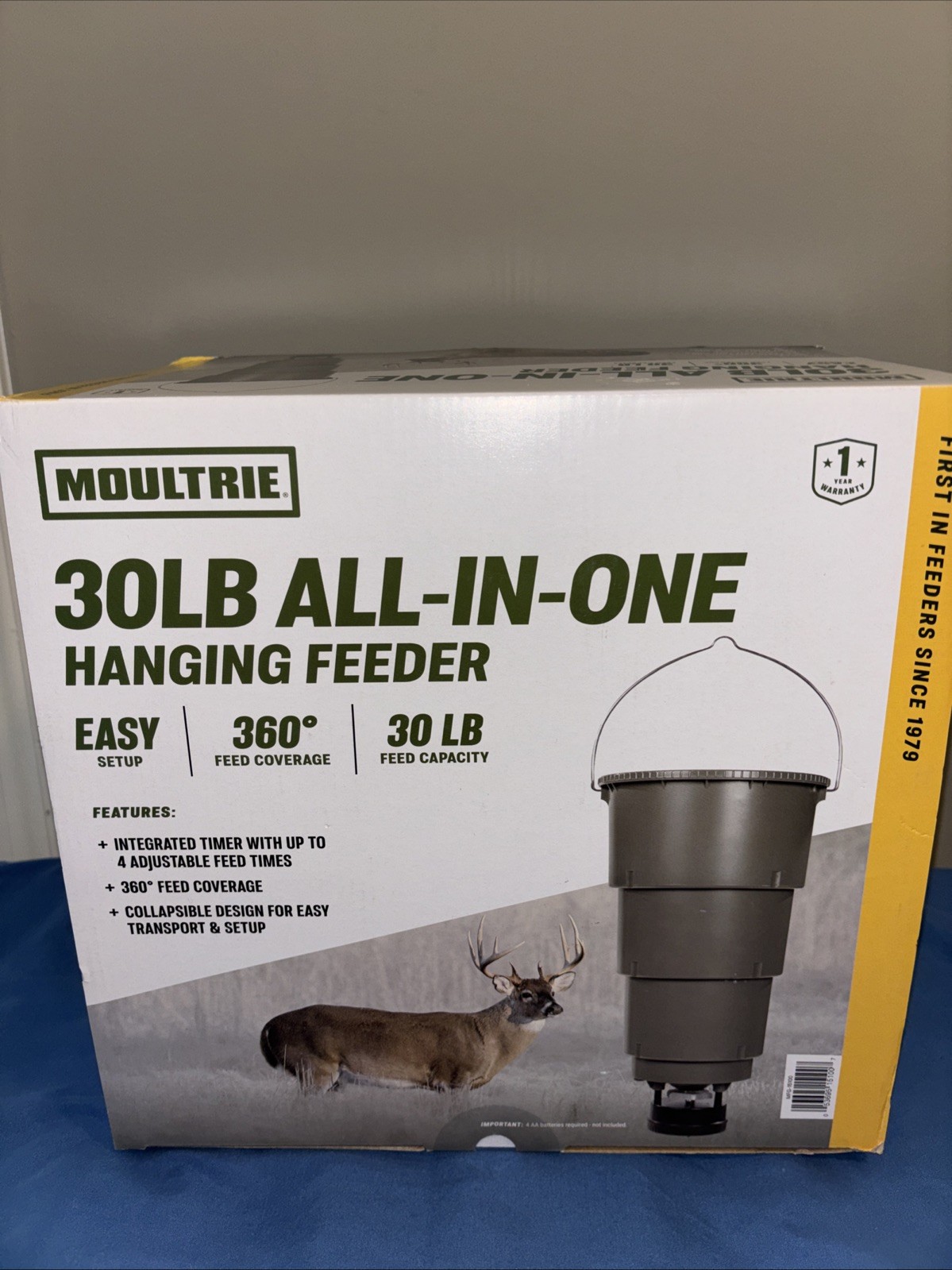 Moultrie All-in-One Hanging Deer Feeder - 30lb Capacity - Collapsible Bucket
