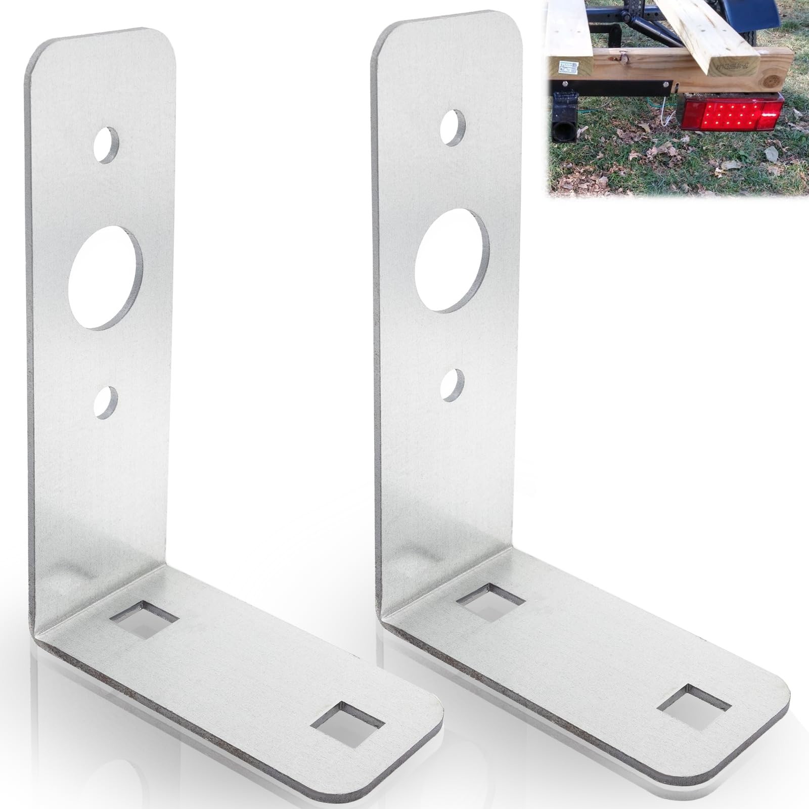2 Pcs Trailer Light Brackets L Shape Tail Light Mounting Bracket Galvanized L...