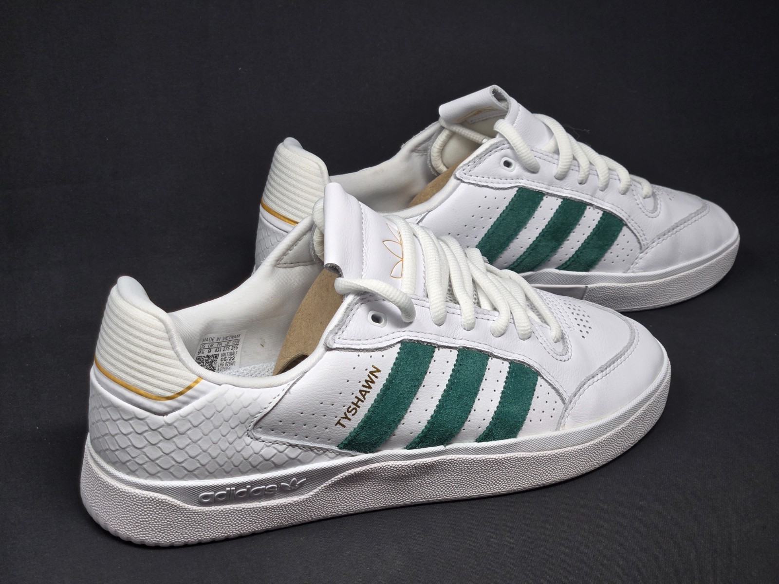 Adidas Tyshawn Low Men's Multi Sizes White Gold Green Skate Shoes GY6954 NBY