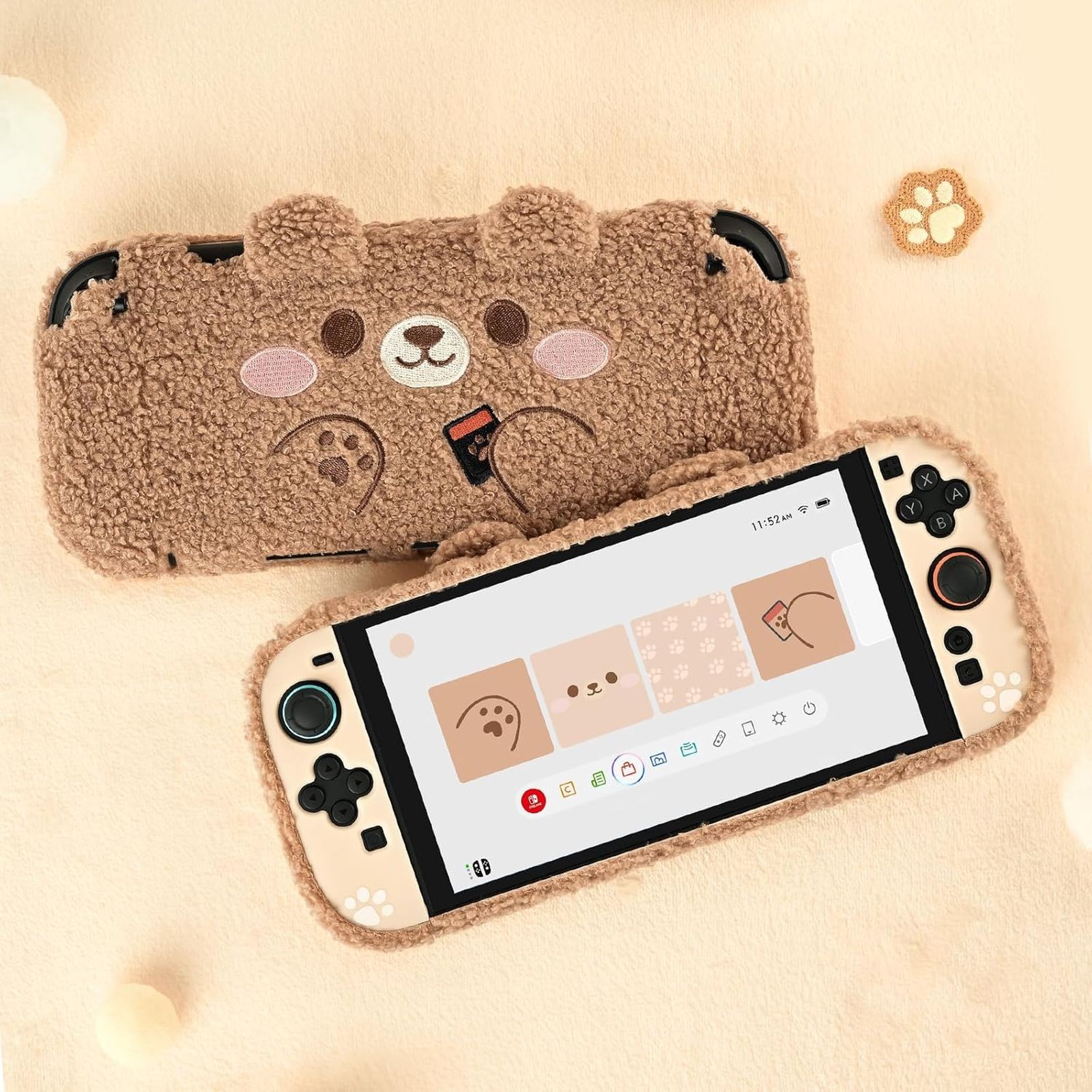 GeekShare NS2 Protective Case for Nintendo Switch 2025 Hard Shell Plush Bear