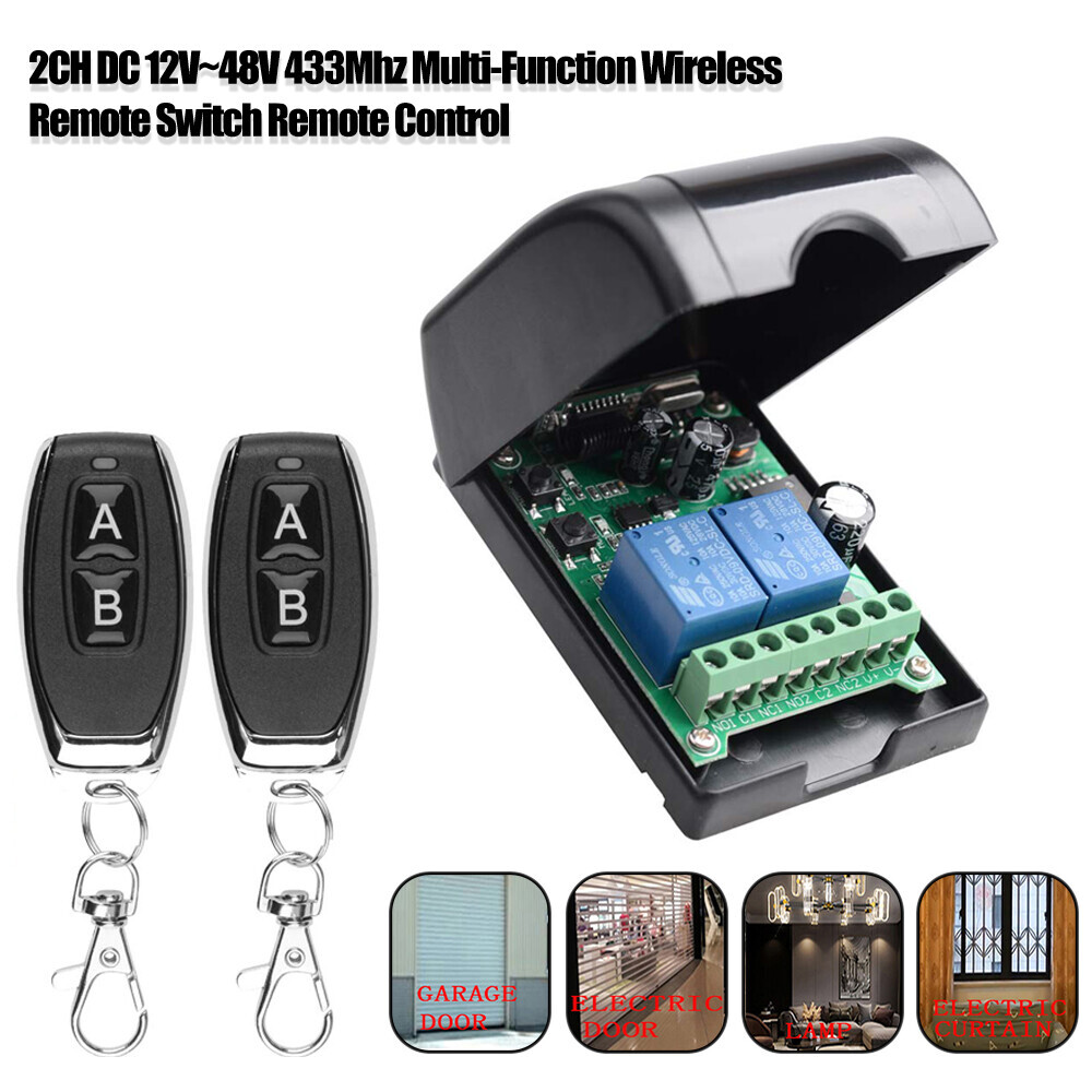12V 2CH Channel Relay RF Wireless Remote Control Switch 2 Transmitter+Receiver