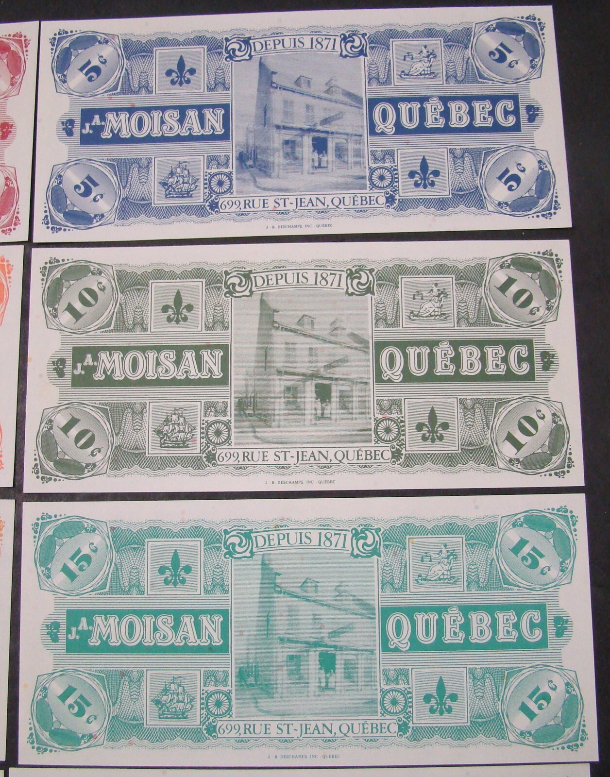 1984 Canada 3 Sous thru Dollar Moisan Quebec Matching Serial Numbers 12 Notes