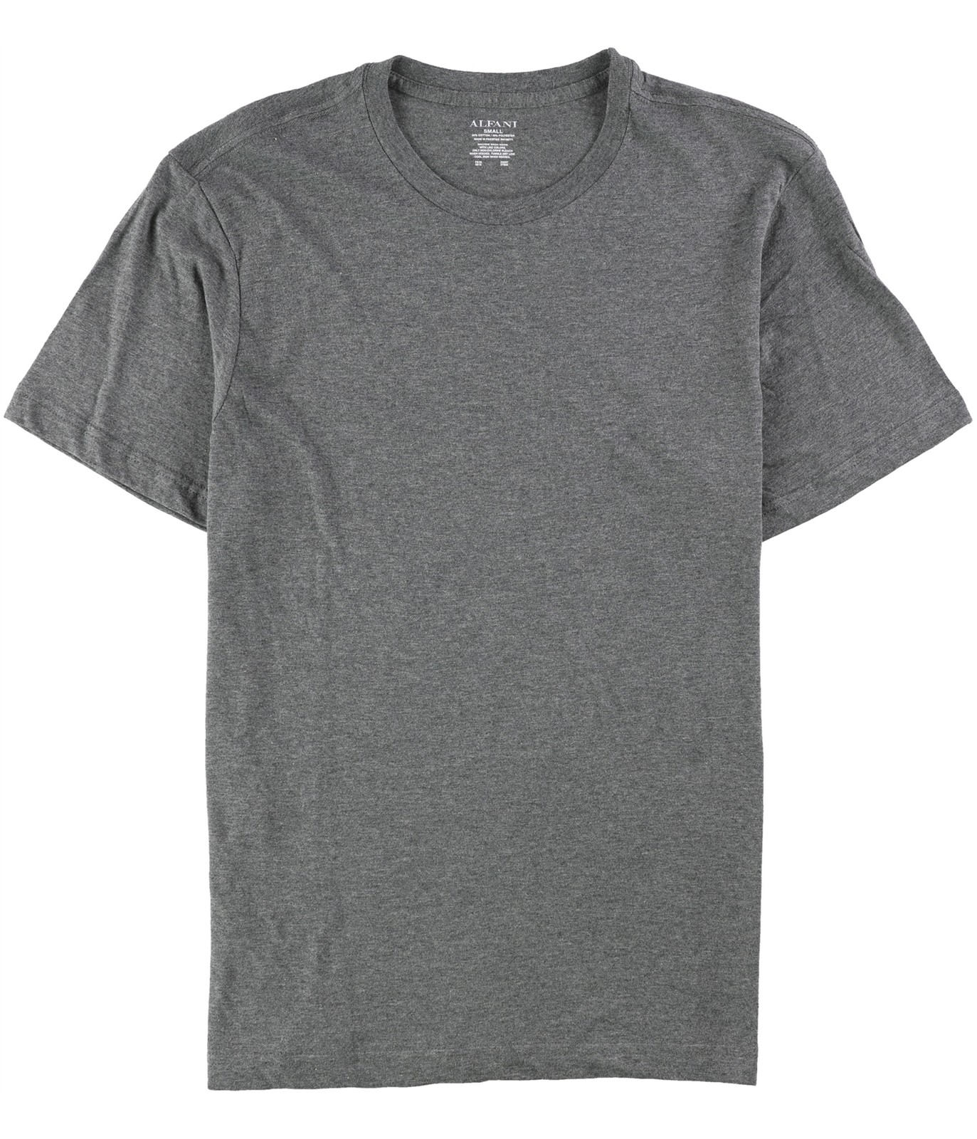 Alfani Mens Solid Basic T-Shirt, Grey, Small