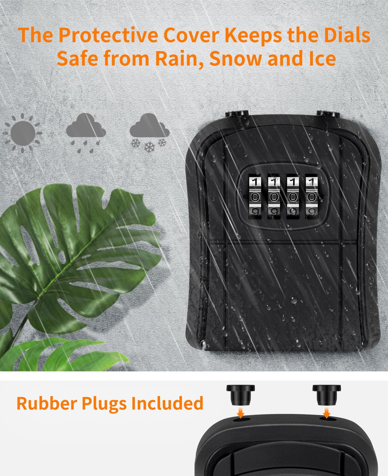 Portable Key Lock Box,Key Holder Safe Security Box for Indoor, Black