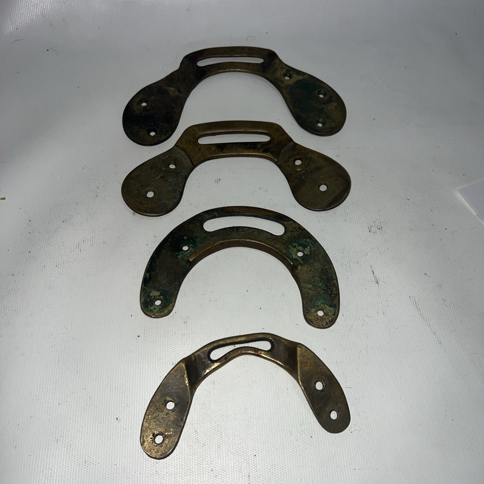Vintage Saddle Hardware Brass Cinch Plate Lot Of 4