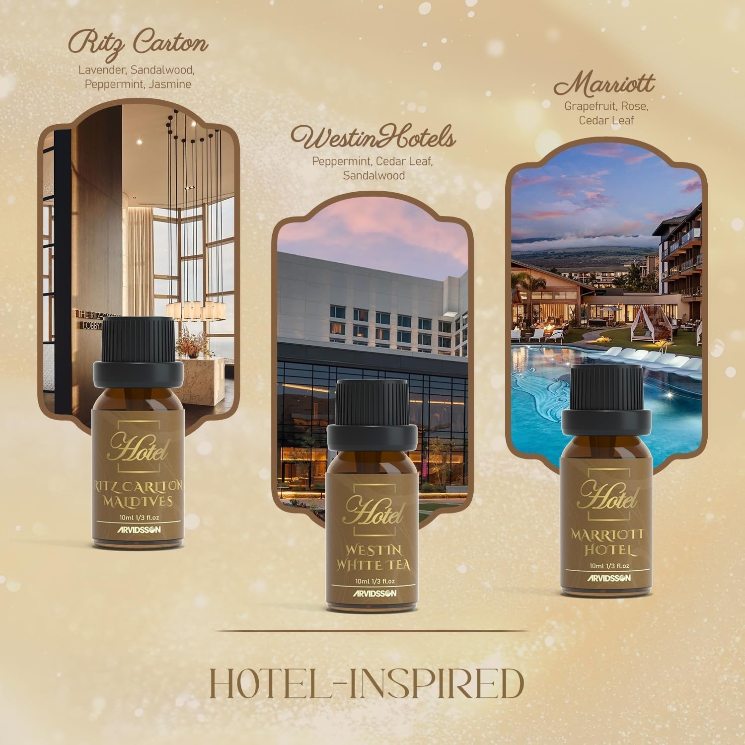 Hotel Diffuser Oils Gift Set - Hotel Essential Oils for Diffuser, Luxury Frag...