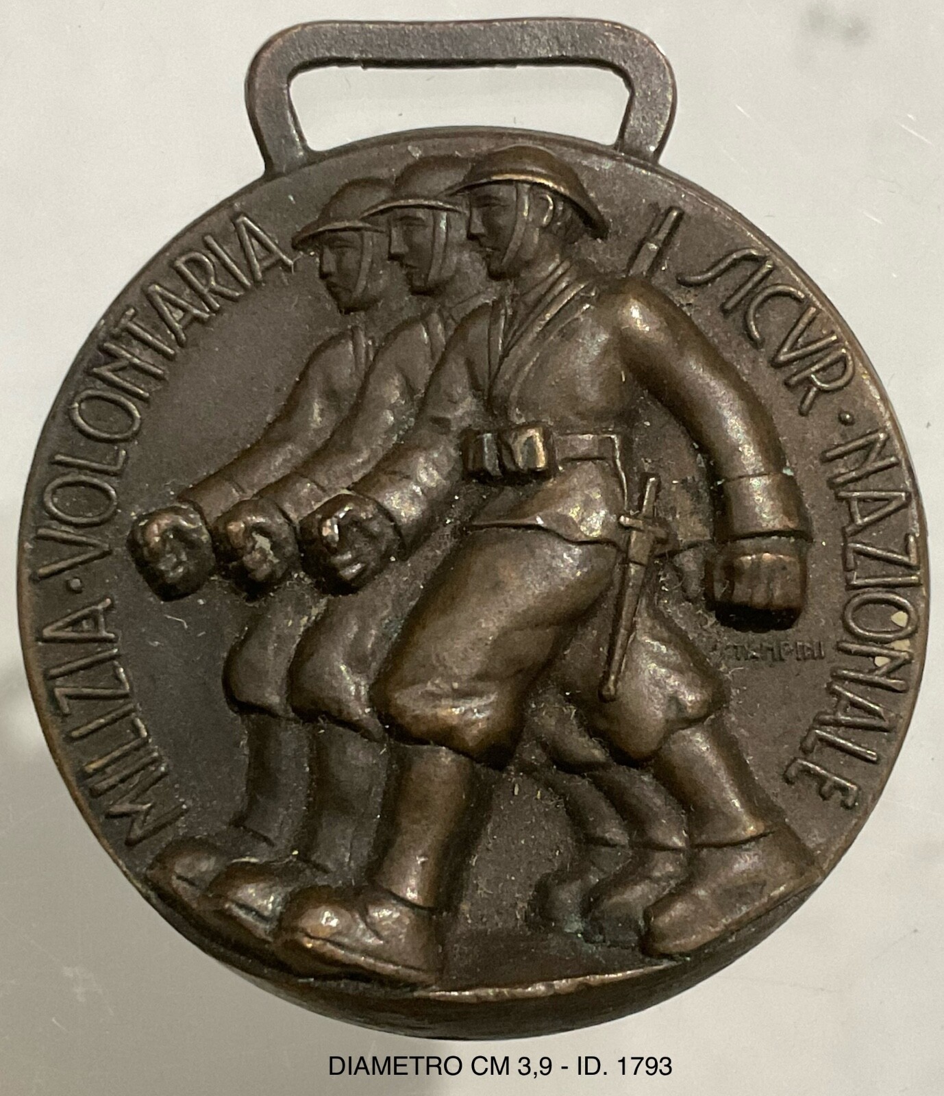 MVSN 1a LEGIONE UNIVERSITARIA PRINCIPE DI PIEMONTE MEDAGLIA IN BRONZO CC.NN.