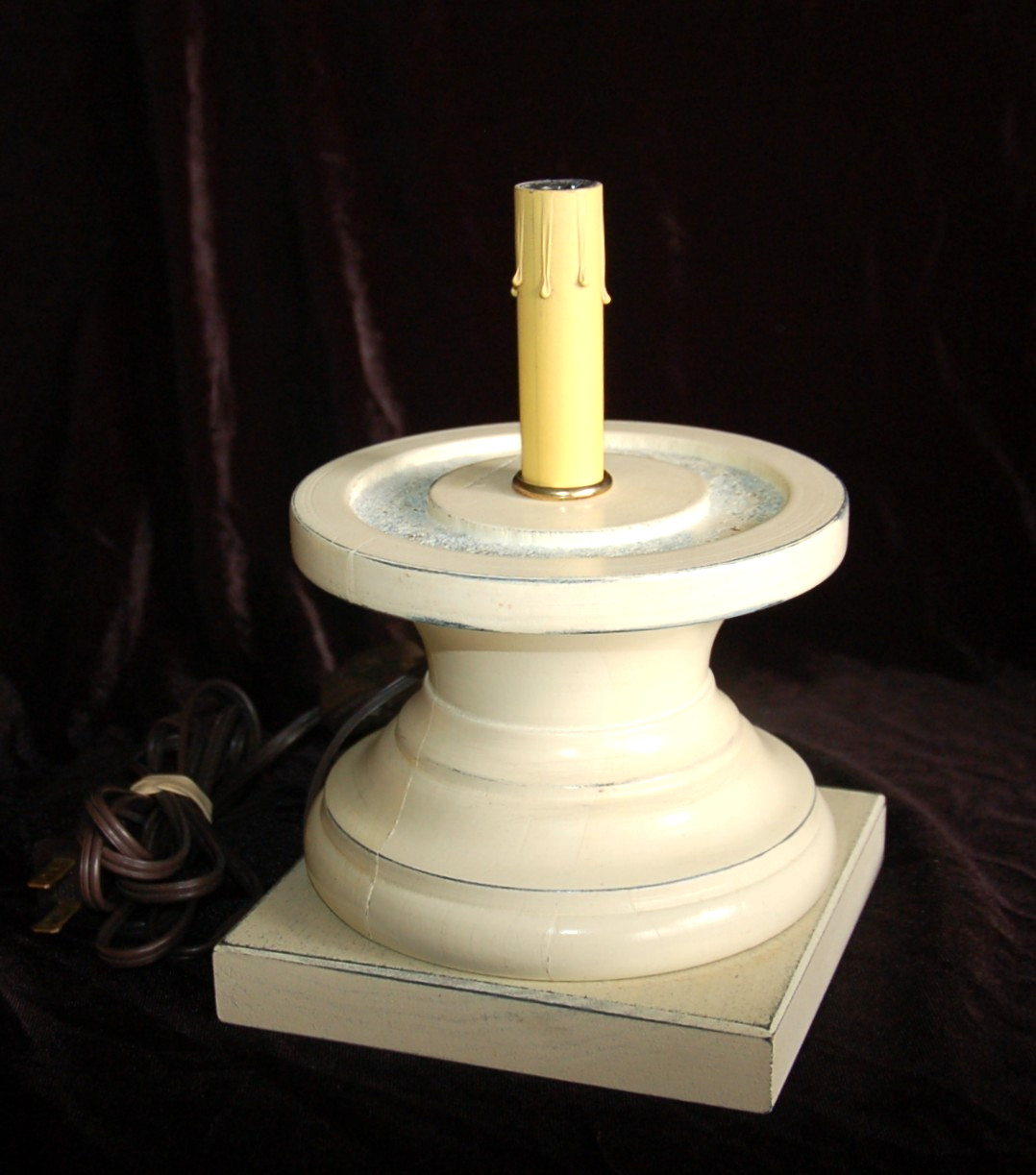 Wood Pedestal Lamp Base ONLY for a 4" Diameter LastingLite Wax Shade, CR Designs