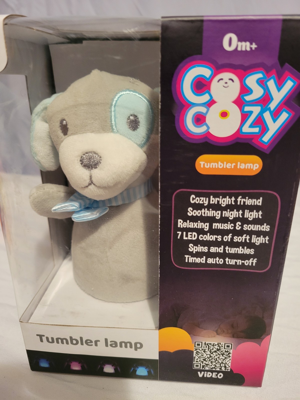 Cosy Cozy Tumbler Lamp 0m+ Relaxing Music, 7 Led Colors Of Soft Light,brand New!