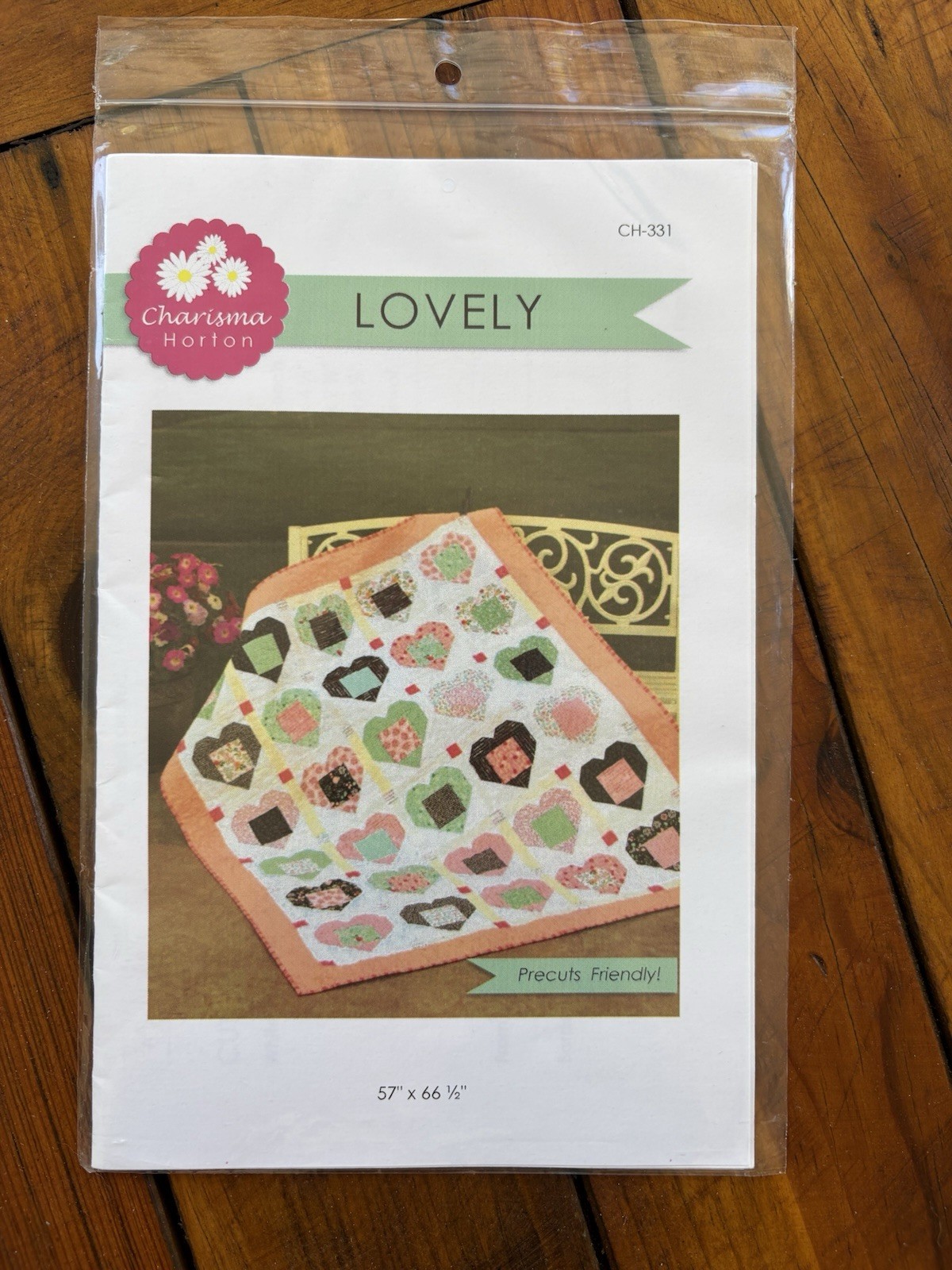 Charisma Horton Quilt Pattern Lovely Hearts 57" x 66 1/2"