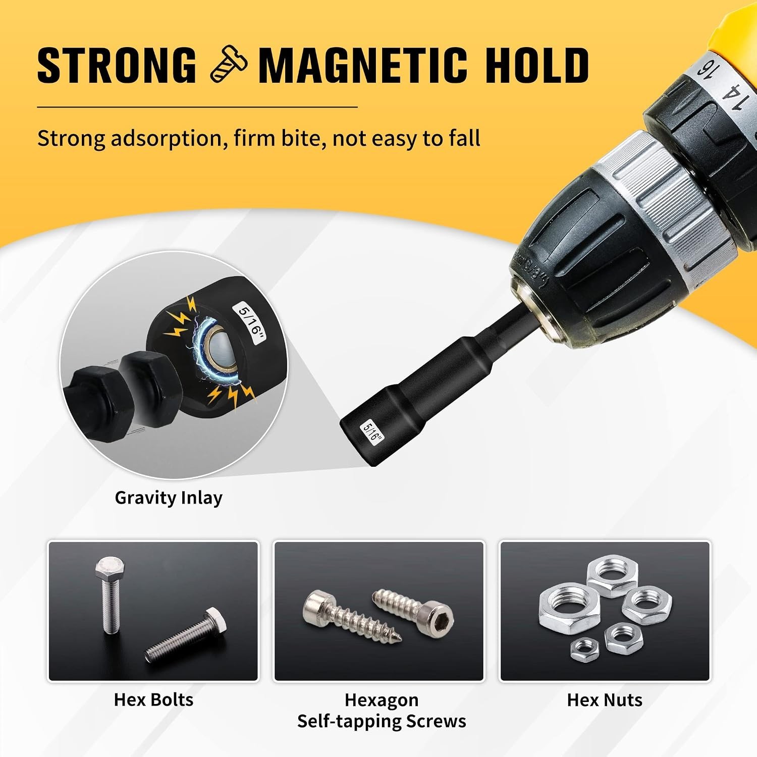 1/4" Magnetic Nut Driver Set: Hex Shank with Strong Magnet for Precision