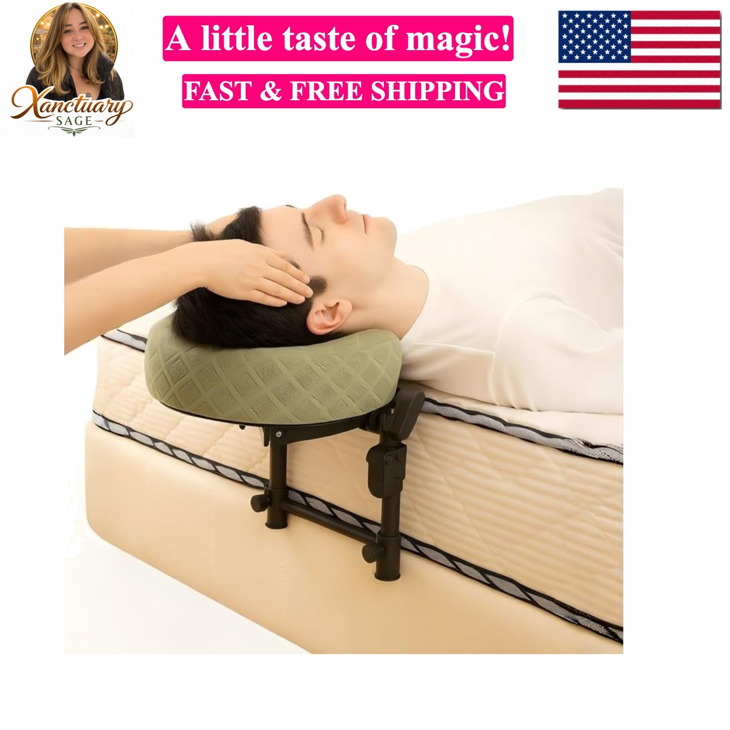 Massage Headrest for Bed, Adjustable Massage Face Cradle at Home, Portable Ma...