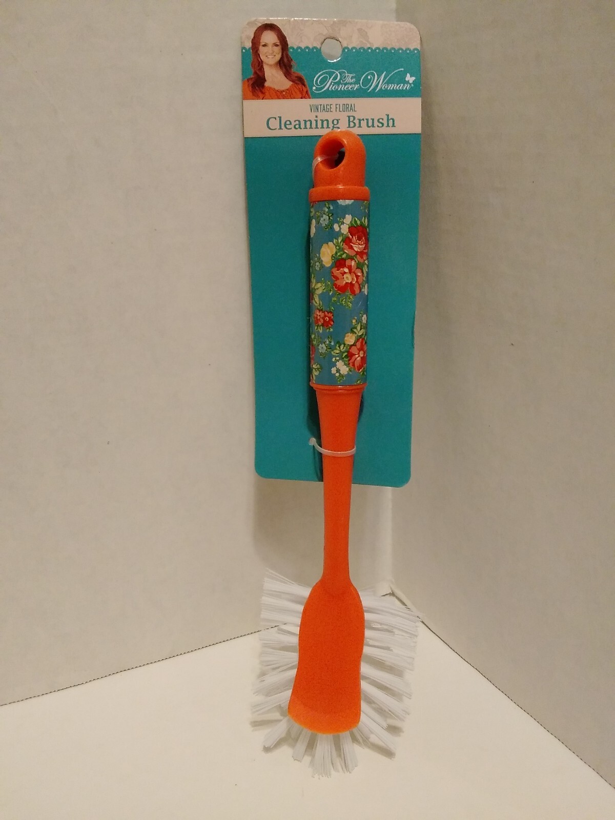 Pioneer Woman Vintage Floral Cleaning Brush Red/Floral 11 in Long