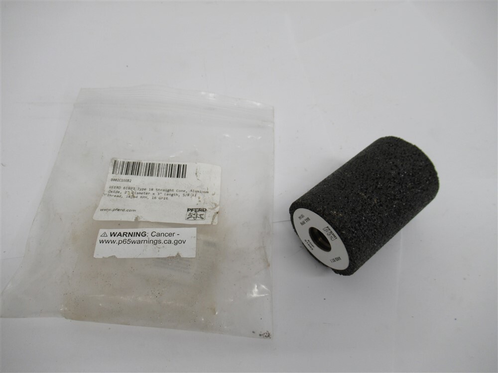 Pferd 61893 , Type 18 Straight Cone , Aluminum Oxide , 2" Dia. x 3" L , 16 Grit
