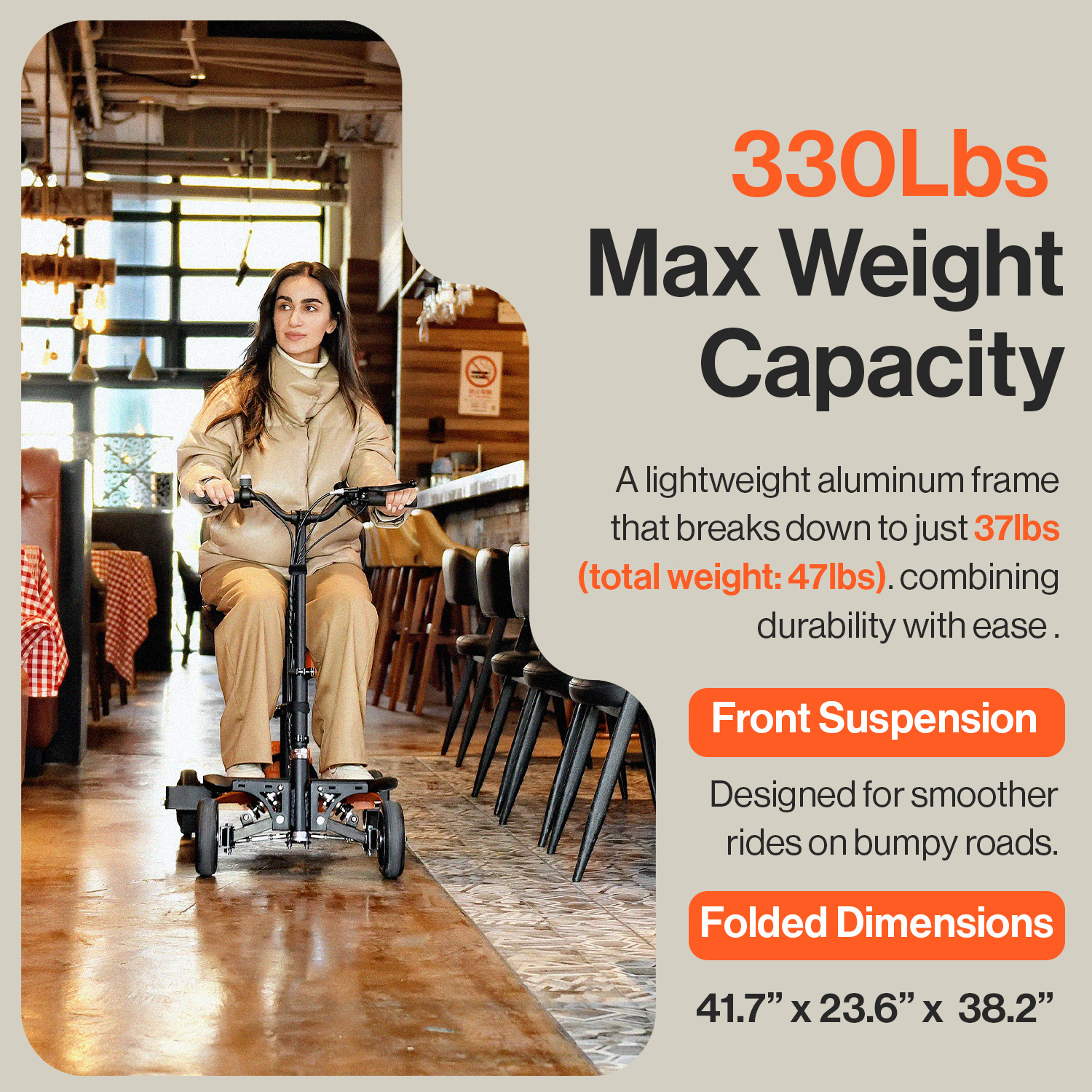 SuperHandy 4 Wheel Mobility Scooter – Lightweight