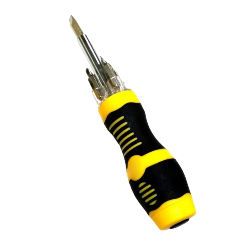 LED Illuminated Screwdriver 3 Mode Interchangeable Heads Portable Storage Case