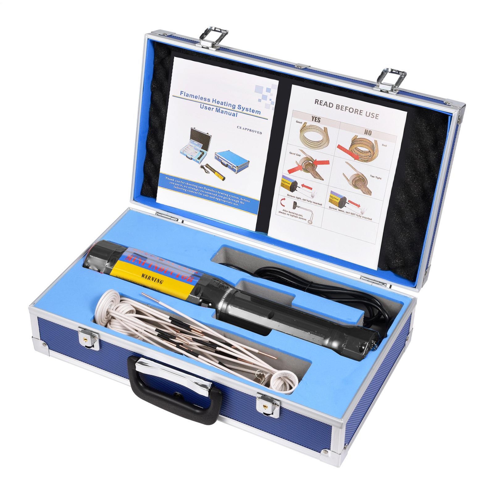 1500W Magnetic Induction Heater Kit Automotive Flameless Bolt Heat Tool W/12 Coi