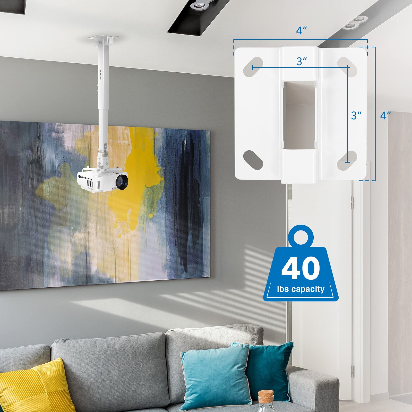 Mount-It! Wall or Ceiling Projector Mount with Universal LCD/DLP Mounting for...