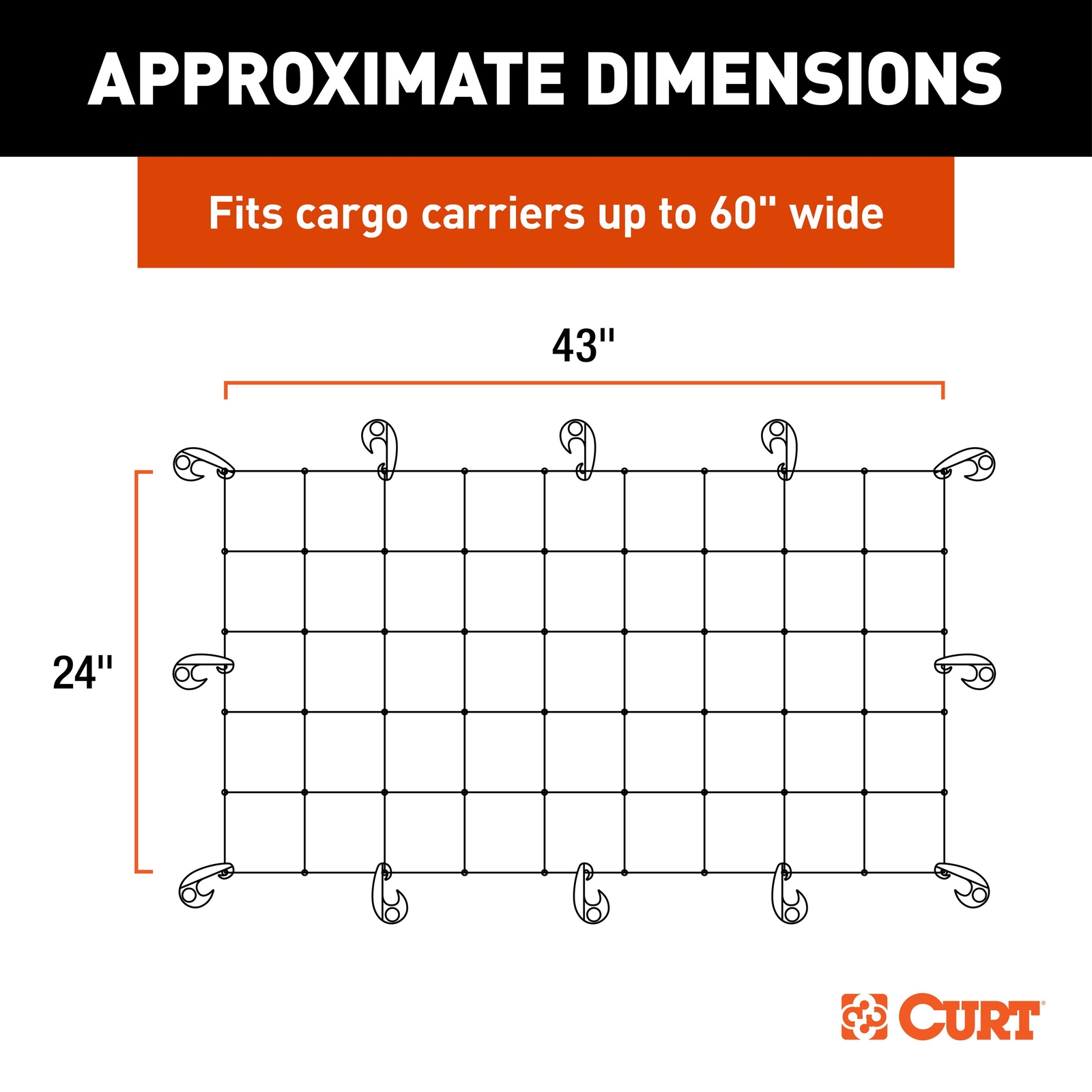 43" x 24" Elastic Cargo Net for Hitch Carrier