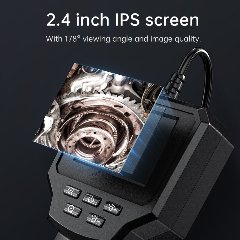 LED HD Handheld Industrial Borescope Endoscope 2.4inch Inspection Snake Camera