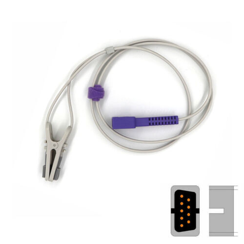 Spo2 sensor, Adult Ear Clip, 1m 9 pins，fit for N-560/NPB-190 Oximax