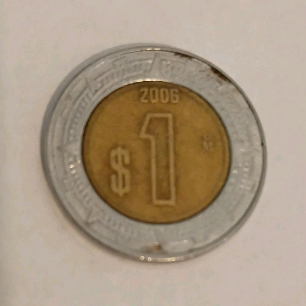 Mexico 1 Peso Bi-Metallic Coin 2006 Uncertified Multicolor