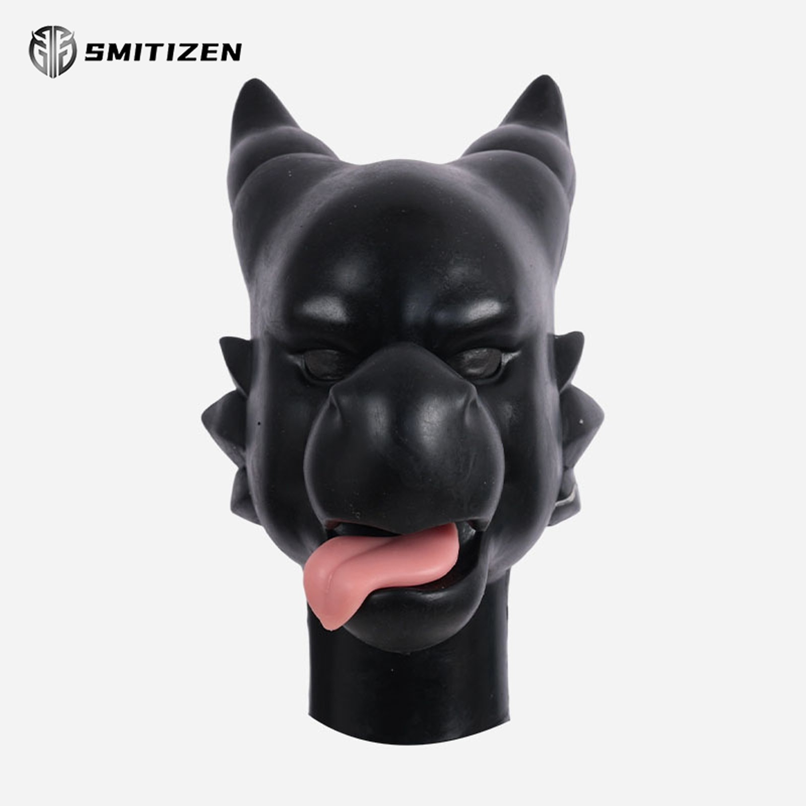 Smitizen Black Silicone Cartoon Cheeky Dragon Monster Mask for Halloween Cosplay