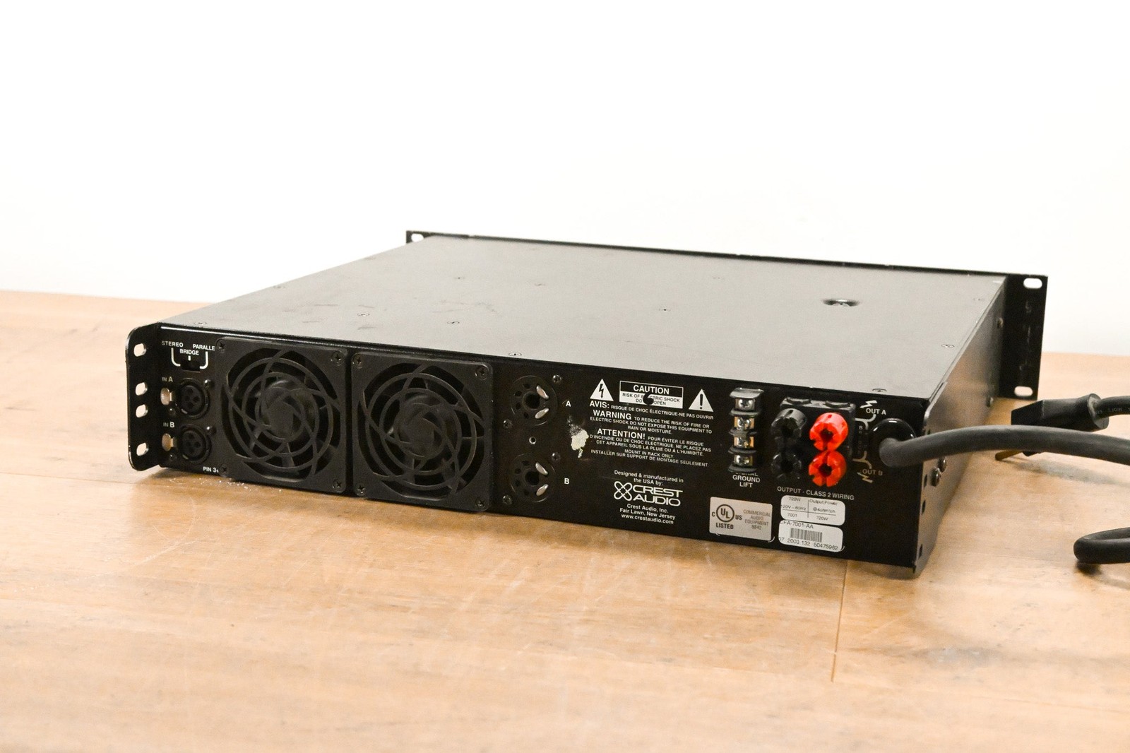 Crest Audio 7001 2-Channel Power Amplifier CG011TB