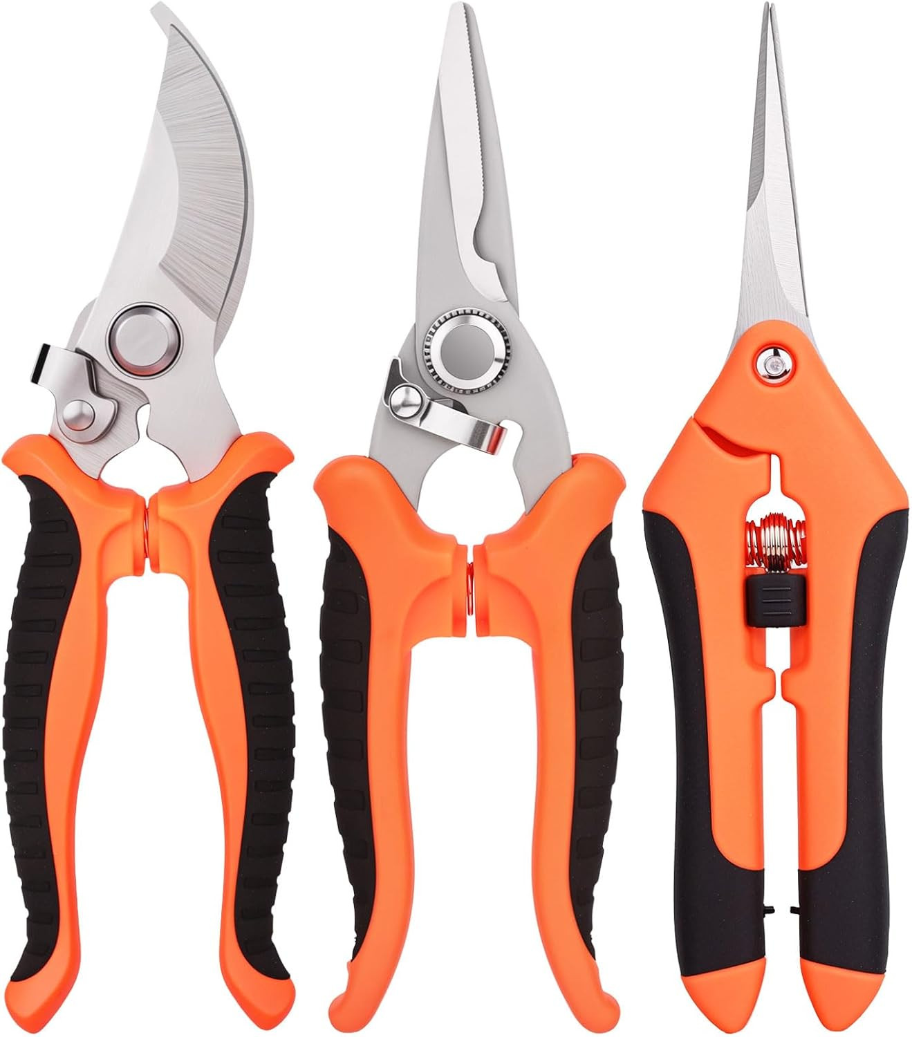 3 Pack Garden Pruning Shears Stainless Steel Plant Clippers Set