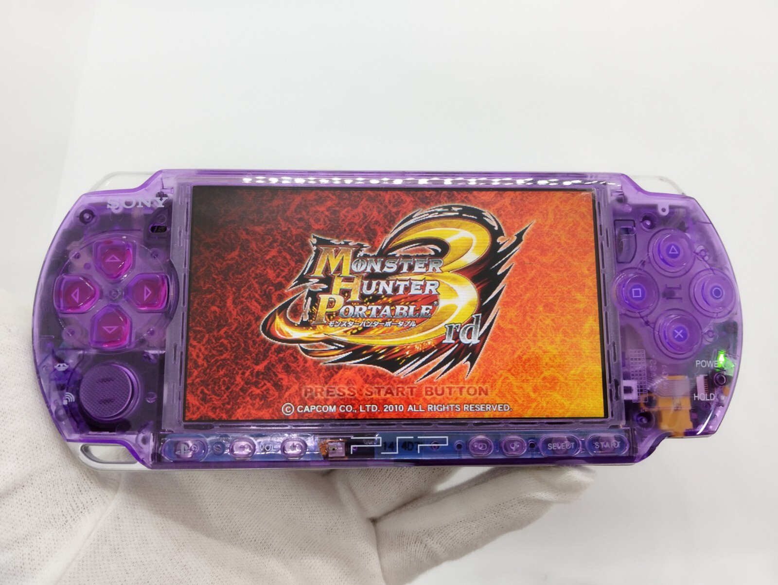 Sony PSP-3000 Playstation Portable Console Clear Purple Shell Custom [w/+40Game]