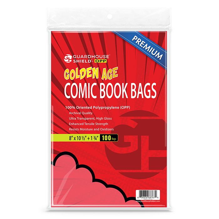 Guardhouse SHIELD OPP Golden Comic Book Bags Premium Polypropylene Sleeves