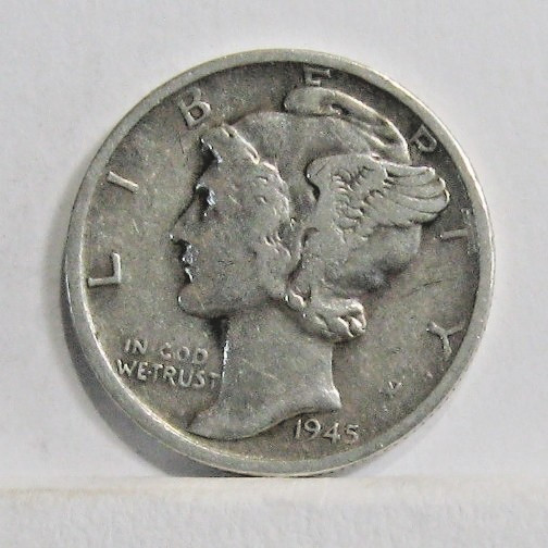 1945-S MERCURY DIME.  VF+ Details. $1.75 ebay Shipping available to $20 value